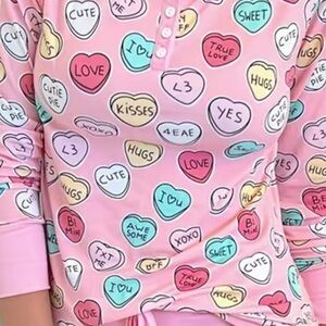Jordan Jammie’s.  Pink Heart Jogger set.  NEW SUPER SOFT! XL